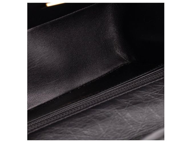 CHANEL - Borsa a tracolla 2.55 mini rettangolo Chanel in pelle rugosa nera Nero - vista 7
