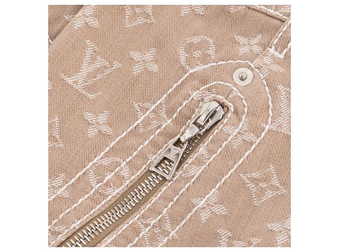 LOUIS VUITTON - Saia Louis Vuitton em denim bege e branco (T42) - vista 2