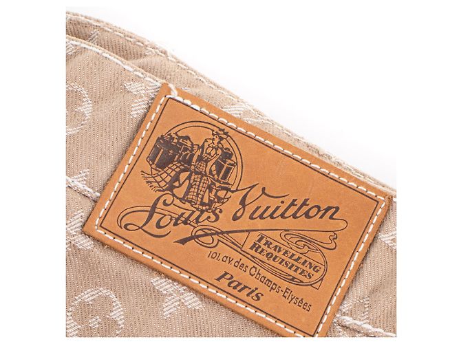 LOUIS VUITTON - Saia Louis Vuitton em denim bege e branco (T42) - vista 3