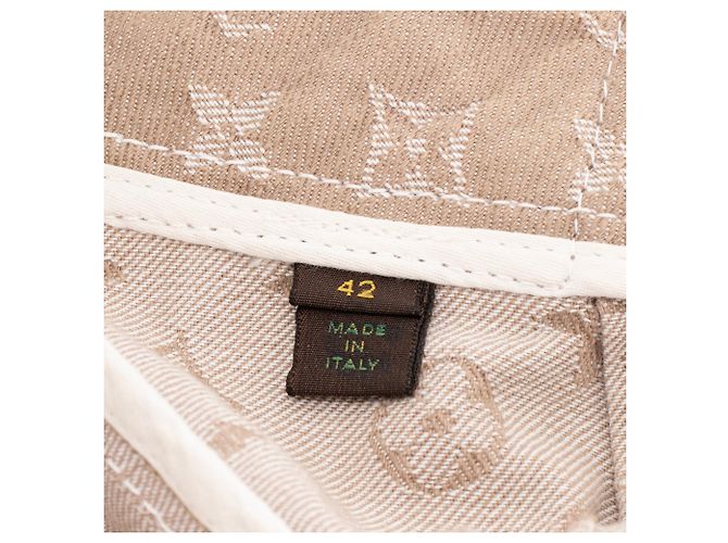 LOUIS VUITTON - Saia Louis Vuitton em denim bege e branco (T42) - vista 4
