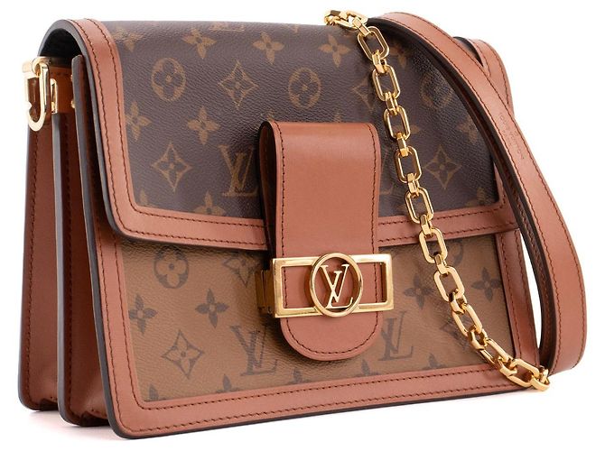LOUIS VUITTON - Borsa a tracolla Dauphine MM Louis Vuitton in tela rivestita con monogramma e pelle - vista 2