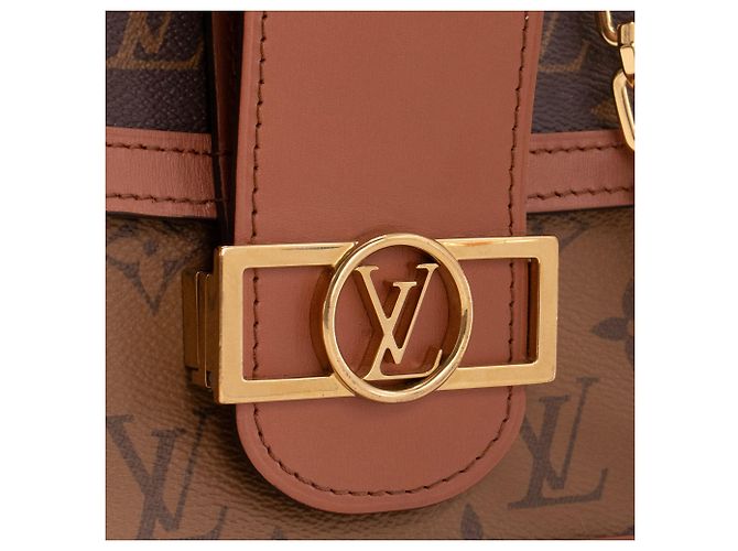 LOUIS VUITTON - Borsa a tracolla Dauphine MM Louis Vuitton in tela rivestita con monogramma e pelle - vista 5