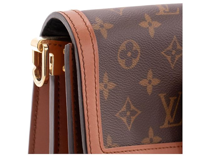 LOUIS VUITTON - Borsa a tracolla Dauphine MM Louis Vuitton in tela rivestita con monogramma e pelle - vista 6