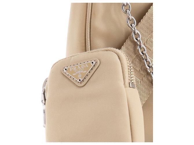 PRADA - Borsa a Spalla Re-Edition 2005 in Re-Nylon Beige - vista 5