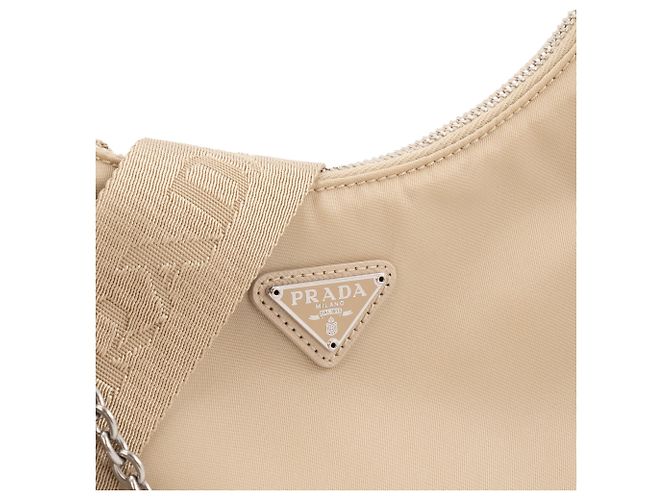 PRADA - Borsa a Spalla Re-Edition 2005 in Re-Nylon Beige - vista 6
