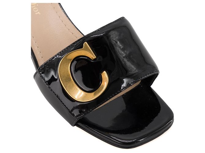DIOR - Dior High Heels Mules aus schwarzem Lackleder (T37) - Ansicht 4