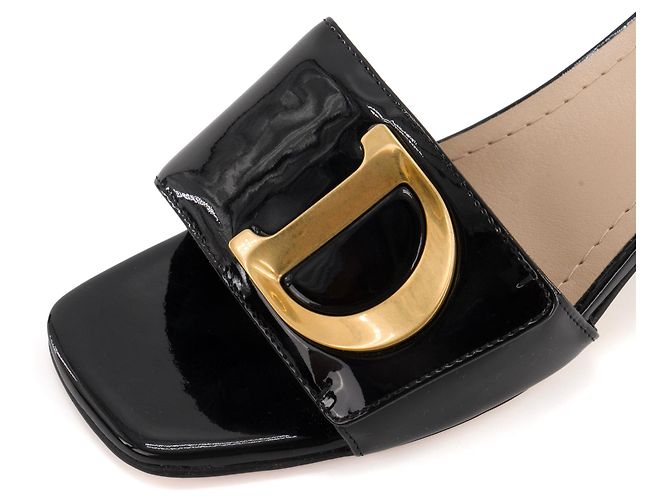 DIOR - Dior High Heels Mules aus schwarzem Lackleder (T37) - Ansicht 5