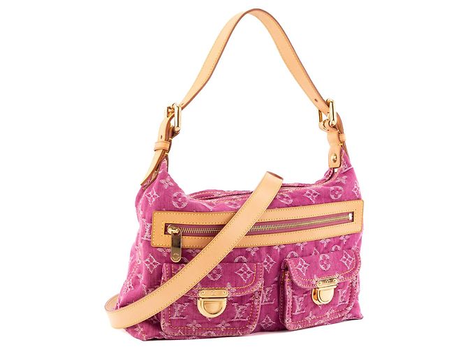 LOUIS VUITTON - Borsa a Spalla Baggy Louis Vuitton in Denim Rosa - vista 2