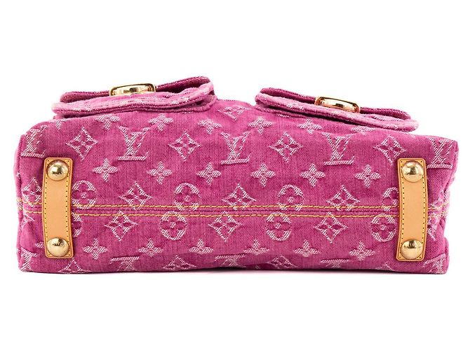 LOUIS VUITTON - Borsa a Spalla Baggy Louis Vuitton in Denim Rosa - vista 4
