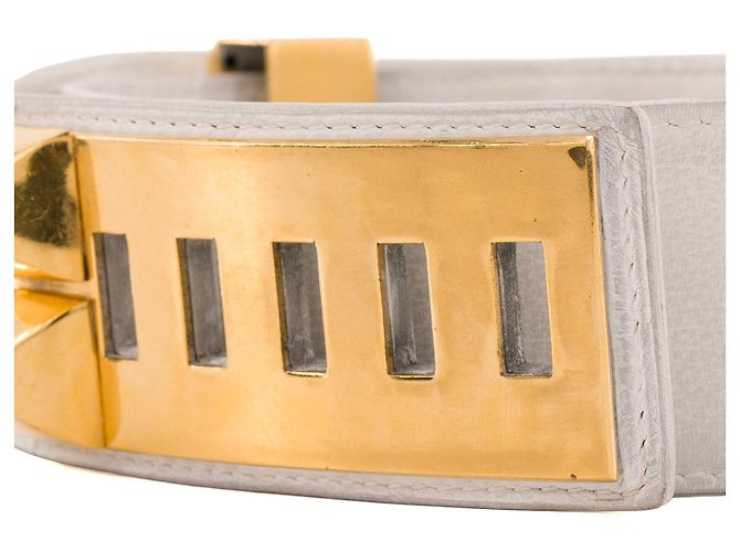 HERMÈS - Cinturón Collier de Chien Hermès de cuero blanco (T75) - vista 5