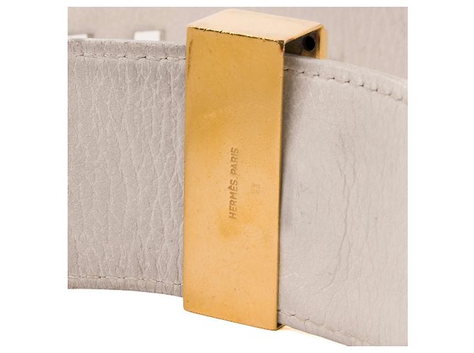 HERMÈS - Cinturón Collier de Chien Hermès de cuero blanco (T75) - vista 7