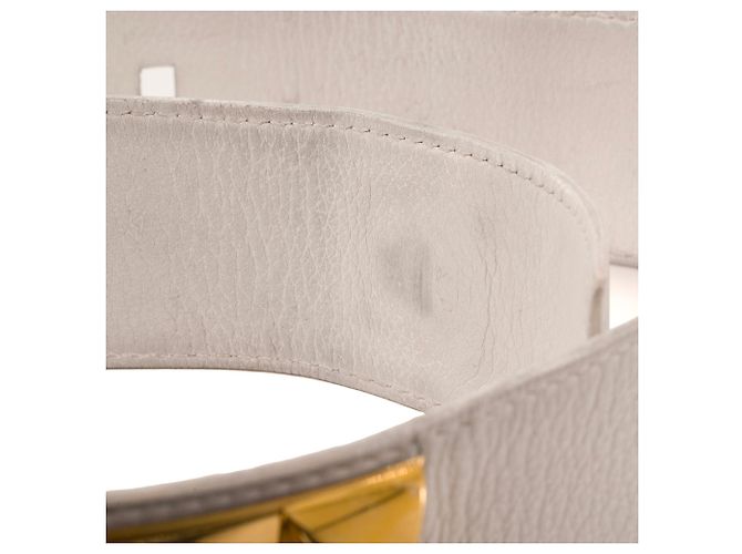 HERMÈS - Cinturón Collier de Chien Hermès de cuero blanco (T75) - vista 8