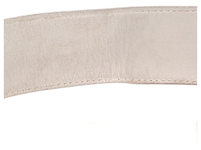 HERMÈS - Cinturón Collier de Chien Hermès de cuero blanco (T75) - vista 9