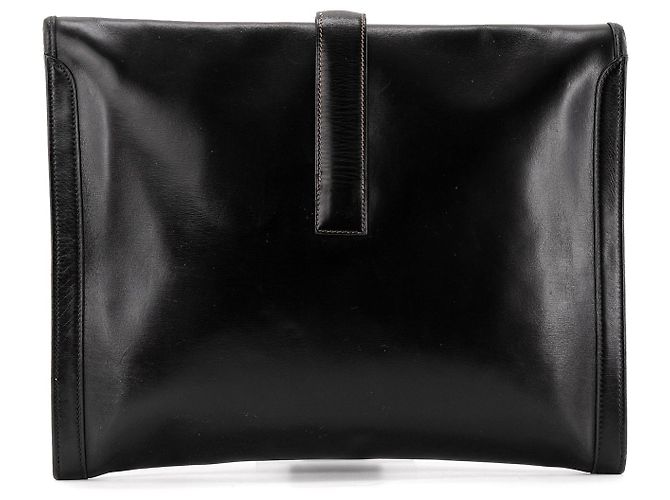 HERMÈS - Pochette Jige Hermès in pelle nera vintage Nero - vista 3