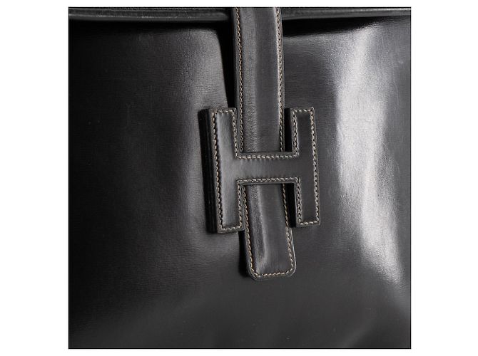 HERMÈS - Pochette Jige Hermès in pelle nera vintage Nero - vista 5