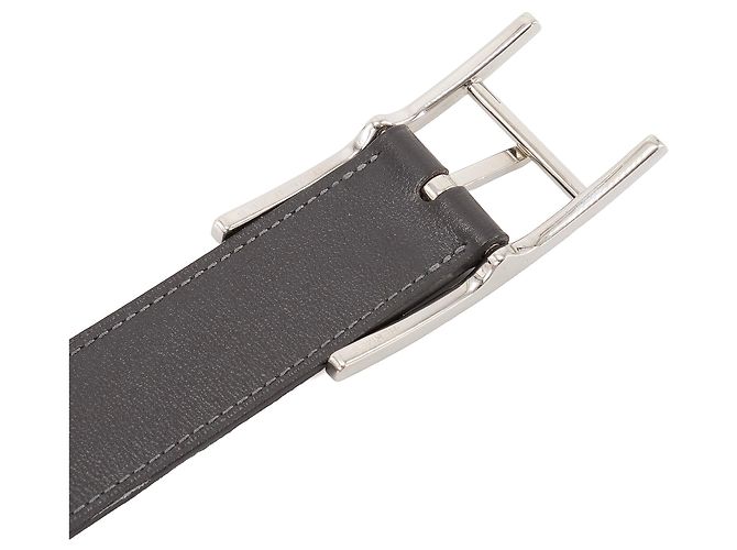 HERMÈS - Reversible Quentin Hermès belt in black leather (T95) Navy blue - view 4