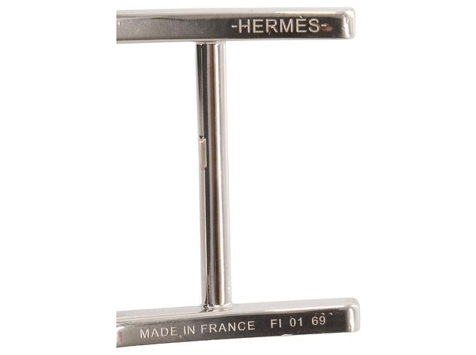 HERMÈS - Reversible Quentin Hermès belt in black leather (T95) Navy blue - view 6