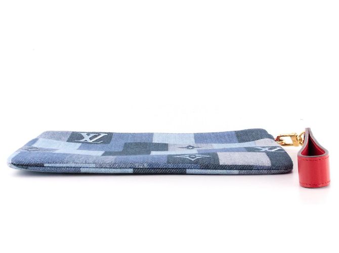 LOUIS VUITTON - Pochette City Louis Vuitton in denim patchwork Blu - vista 4