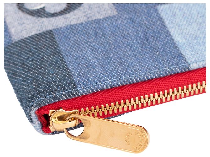 LOUIS VUITTON - Pochette City Louis Vuitton in denim patchwork Blu - vista 5