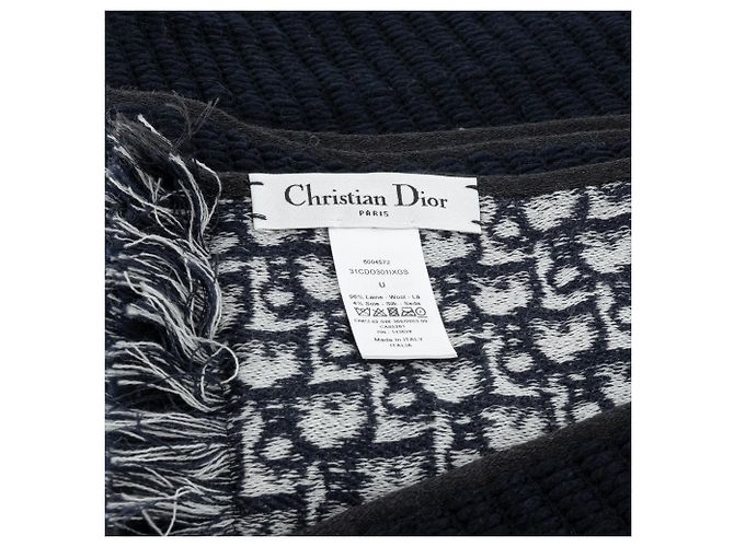 DIOR - Sciarpa Dior in lana blu navy - vista 4