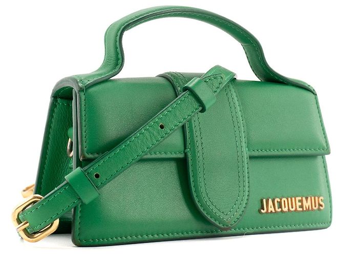 JACQUEMUS - Borsa a tracolla Bambino Jacquemus in pelle verde - vista 2