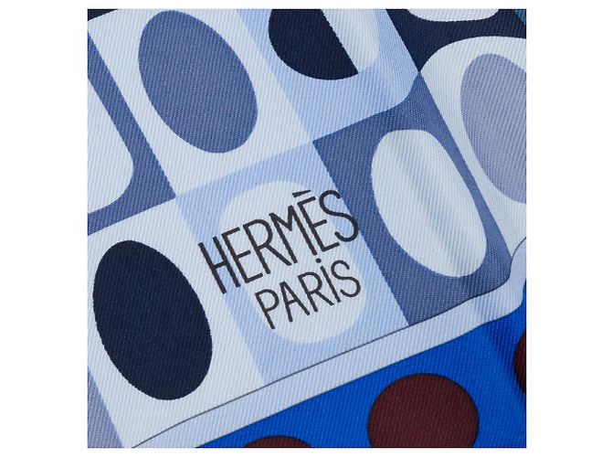 HERMÈS - Foulard 90 « Le ali della seta » Hermès in seta blu Blu navy - vista 5
