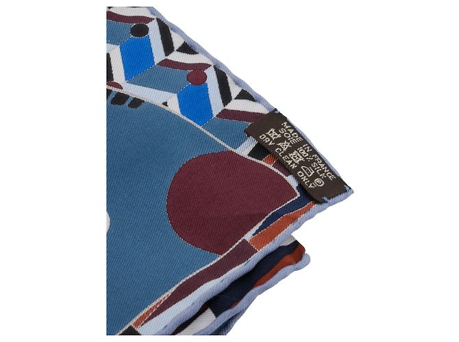 HERMÈS - Foulard 90 « Le ali della seta » Hermès in seta blu Blu navy - vista 6