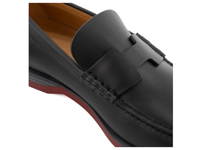 HERMÈS - Mocassini Bob Hermès in pelle nera (T40.5) Nero - vista 4