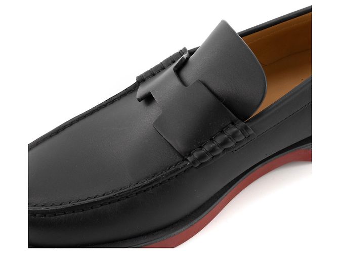 HERMÈS - Mocassini Bob Hermès in pelle nera (T40.5) Nero - vista 5