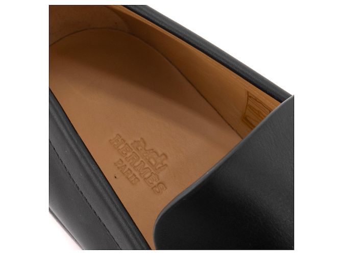 HERMÈS - Mocassini Bob Hermès in pelle nera (T40.5) Nero - vista 6