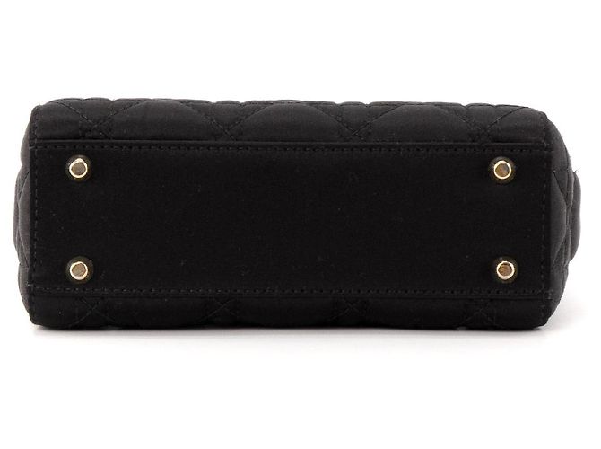 DIOR - Borsa Lady Dior Christal Mini in Satin Nero - vista 4