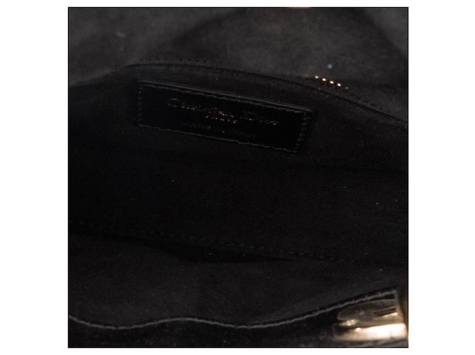 DIOR - Borsa Lady Dior Christal Mini in Satin Nero - vista 8