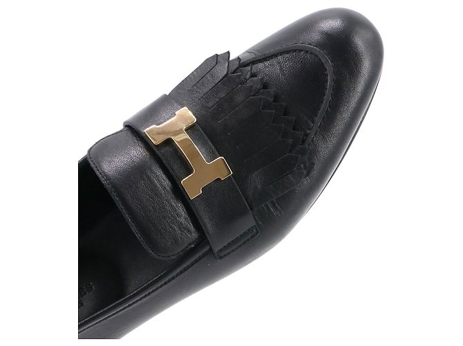 HERMÈS - Mocassini Royal Hermès in pelle nera (T41) Nero - vista 4