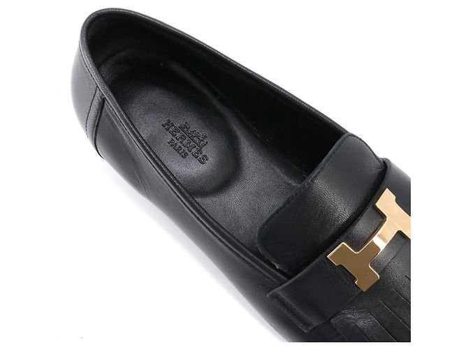 HERMÈS - Mocassini Royal Hermès in pelle nera (T41) Nero - vista 6