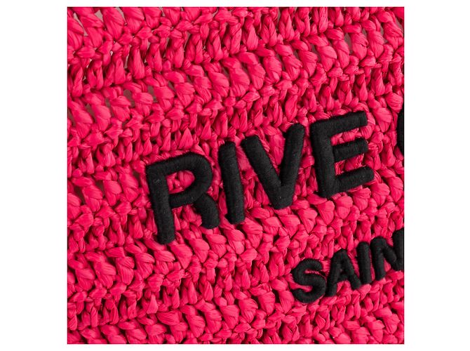 Cabas Rive Gauche SAINT LAURENT - Borsa Rive Gauche Saint Laurent in rafia rosa - vista 4