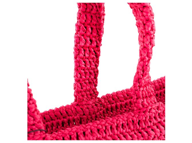 Cabas Rive Gauche SAINT LAURENT - Borsa Rive Gauche Saint Laurent in rafia rosa - vista 5