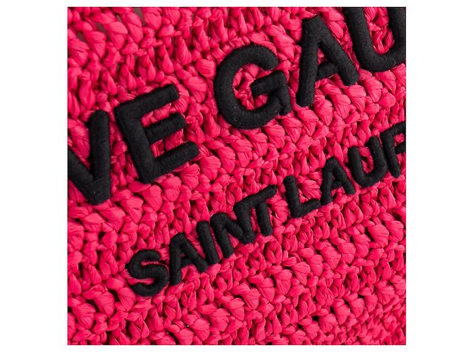 Cabas Rive Gauche SAINT LAURENT - Borsa Rive Gauche Saint Laurent in rafia rosa - vista 6