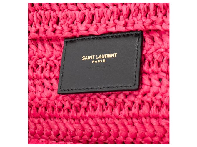 Cabas Rive Gauche SAINT LAURENT - Borsa Rive Gauche Saint Laurent in rafia rosa - vista 7