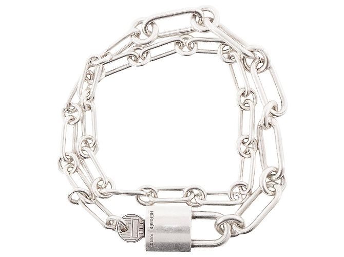 HERMÈS - Bracciale Kelly Cadenas doppio giro Hermès in argento - vista 2