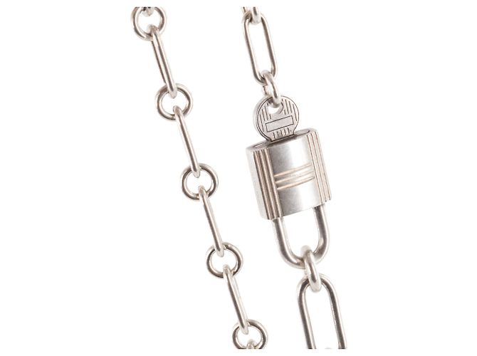 HERMÈS - Bracciale Kelly Cadenas doppio giro Hermès in argento - vista 3