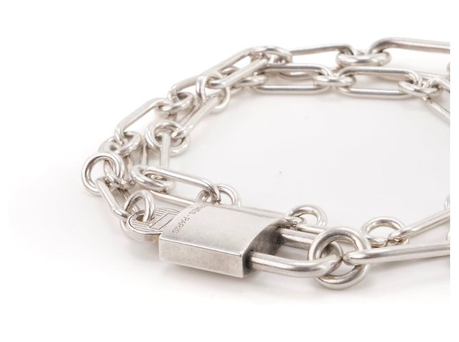 HERMÈS - Bracciale Kelly Cadenas doppio giro Hermès in argento - vista 4