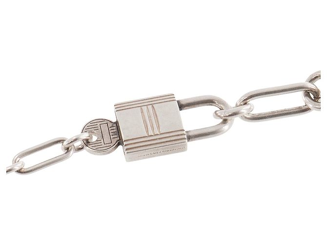HERMÈS - Bracciale Kelly Cadenas doppio giro Hermès in argento - vista 6