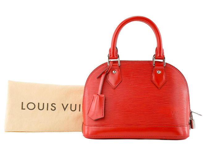 LOUIS VUITTON - Borsa a Spalla Alma BB Louis Vuitton in Pelle Epi Rossa Rosso - vista 12