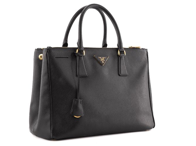 PRADA - Borsa Galleria Prada in pelle granulata nera Nero - vista 2