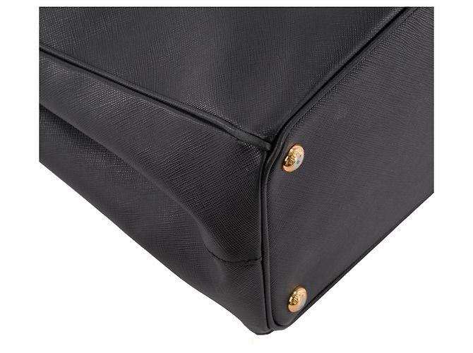 PRADA - Borsa Galleria Prada in pelle granulata nera Nero - vista 7