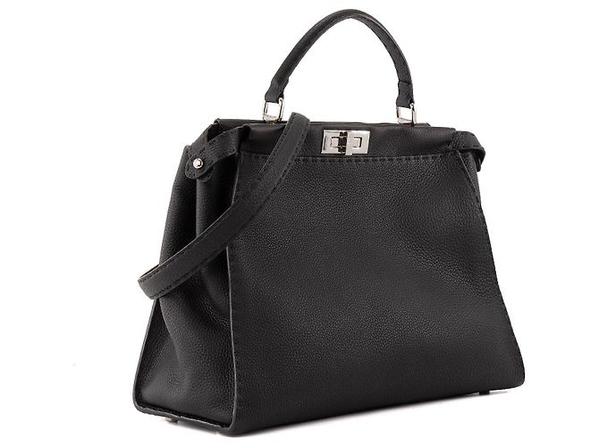 FENDI - Bolsa Peekaboo Fendi em couro granulado preto - vista 2