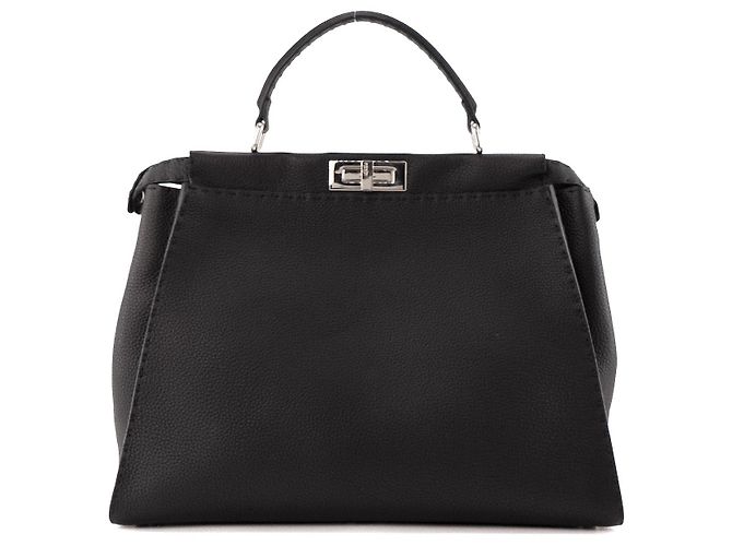 FENDI - Bolsa Peekaboo Fendi em couro granulado preto - vista 3