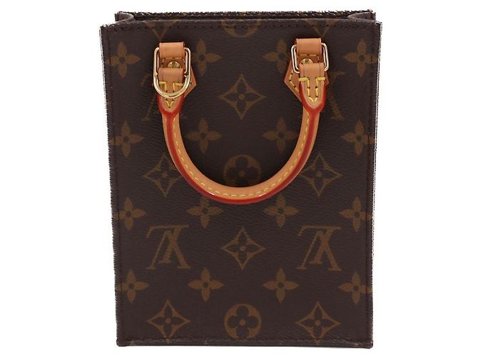 Louis Vuitton Piccolo Sacchetto Piatto Monogramma in Tela Marrone - vista 2