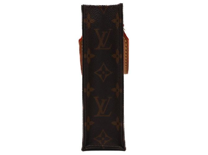 Louis Vuitton Piccolo Sacchetto Piatto Monogramma in Tela Marrone - vista 3