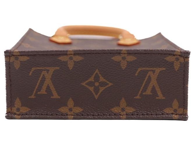 Louis Vuitton Piccolo Sacchetto Piatto Monogramma in Tela Marrone - vista 5